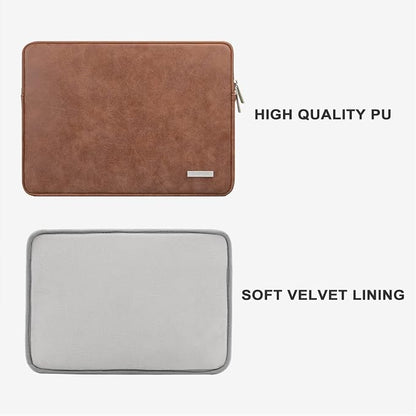 RAINYEAR 15 Inch Laptop Sleeve PU Suede Leather Case Padded Cover Water - Image 2
