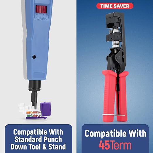 Everest 45° Angled RJ45 Cat5e Keystone Jacks 50-Pack in Purple - Image 5