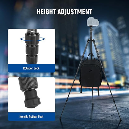 NEEWER Carbon Fiber Camera Tripod Monopod, 360° Ball Head, Anti Slip QR Plate - Image 3
