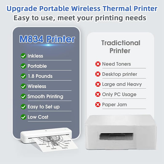Phomemo Portable Printer, Wireless Bluetooth Thermal Printers, Support 8.5" x - Image 2