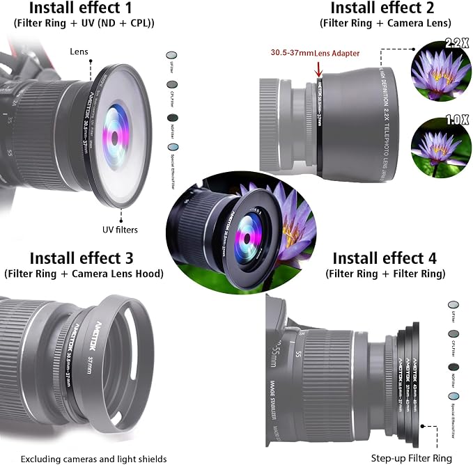 30.5mm Lens to 37mm Camera Lens Adapter, 30.5mm to 37mm Filter Step up Ring - Image 6