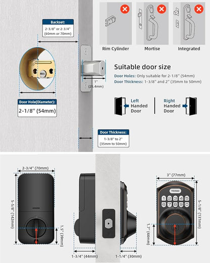 TEEHO TE001 Keyless Entry Door Lock - Image 6