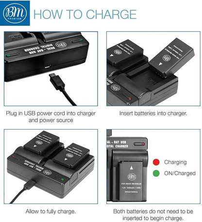 BM Premium Pack of 2 ENEL20, EN-EL20a Batteries and USB Dual Battery Charger - Image 5
