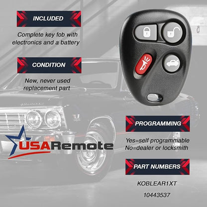 Car Key Fob Keyless Entry Remote fits Buick Lesabre Park Avenue/Cadillac - Image 3
