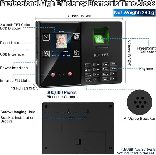 KUIIYER 4 in 1 Employees Time Clocks - Image 2