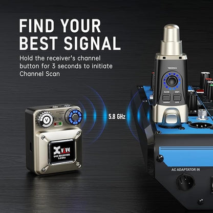 Xvive U45R2 Wireless in Ear Monitor System 5.8ghz IEM System 1 Transmitter and - Image 4