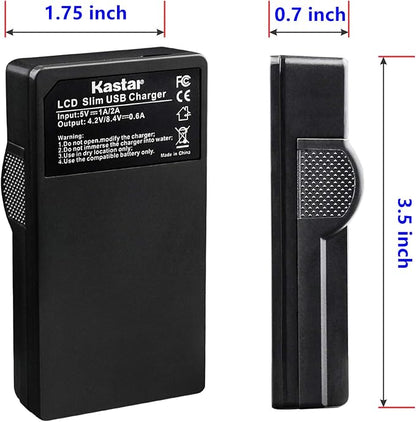 Kastar Battery x2 and Slim LCD Charger Replacement - Image 4
