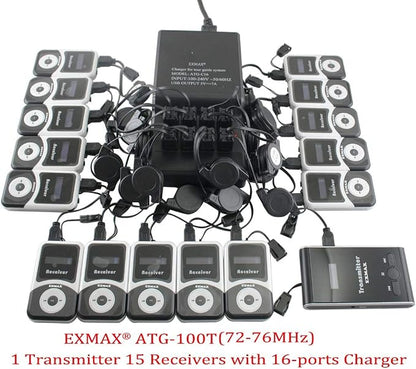 EXMAX® ATG-100T 195MHz Wireless Tour Guide System Simultaneous Translation - Image 2