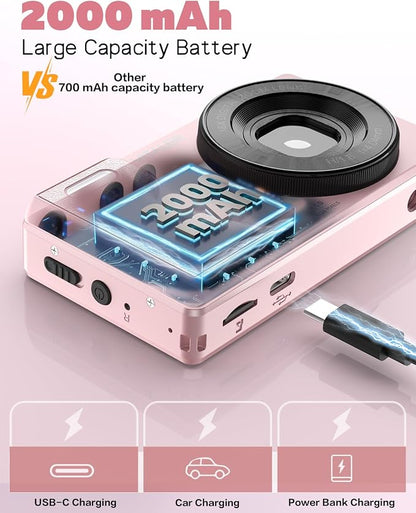 Digital Camera with Front Rear Lens, Autofocus 64MP 4K Camera - Image 4