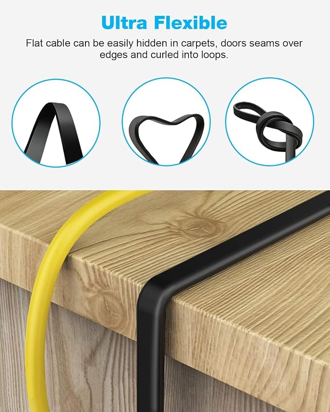 DDMALL CAT 8 Ethernet Cable 65ft, High Speed 40Gbps 2000MHz Shielded CAT8 Flat - Image 5