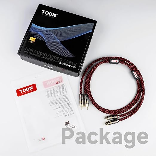 TODN High End RCA Cables for Audiophile, 2 RCA Male to Male Stereo Cord for Car - Image 8