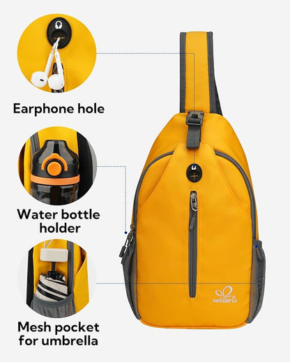 WATERFLY Crossbody Sling Backpack Sling Bag Travel Hiking Chest Bag Daypack - Image 5