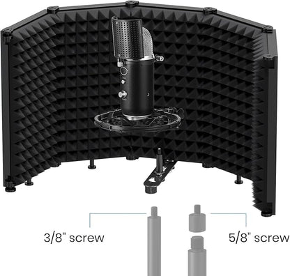 Moukey Microphone Isolation Shield, Foldable Mic Shield - Image 6