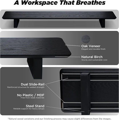 Moodular Wooden Monitor Stand 45.6” Large Desk Organizer - Image 3