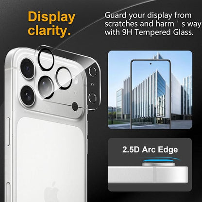 3 Pack Camera Lens Protector for iPhone 17 Pro Max, Tempered Glass, - Image 2