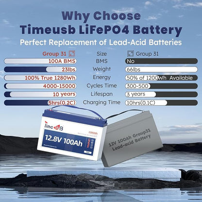 12V 100Ah Pro LiFePO4 Battery, 12 volt Lithium Battery - Image 2
