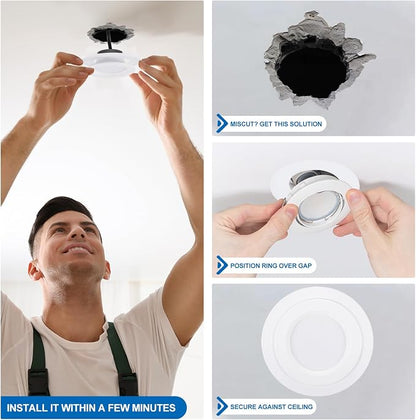 PATIKIL 3.8" ID 5.2" OD Plastic Trim Ring, Translucent Matte White - Image 4