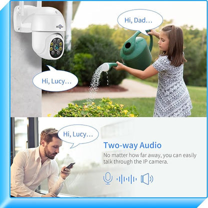 Hiseeu 3MP 360° Pan Tilt Camera WiFi Security Camera Outdoor Motion Tracking - Image 4