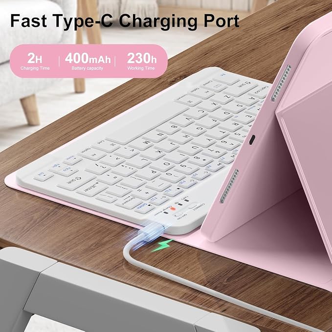 Keyboard Case for Galaxy Tab A9+/A9 Plus 11 Inch 2023, Slim Lightweight 7 Color - Image 5