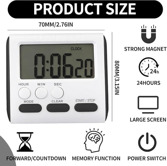 Mudder 6 Pack Digital Kitchen Timer - Image 2