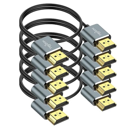 Twozoh Slim 4K HDMI Cable 1FT 5 Pack, Ultra Thin & Flexible Skinny HDMI to HDMI by Twozoh