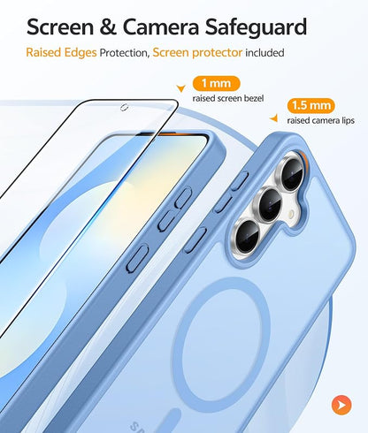 FNTCASE for Samsung Galaxy S25 FE Case: Magnetic Translucent Matte Military - Image 4