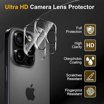 3 Pack Camera Lens Protector for iPhone 16 Pro/16 Pro Max, Tempered Glass - Image 5