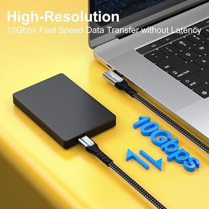 Fasgear USB-C to USB C Cable 100W Power Delivery 3ft 90 Degree Type C 3.1 Gen 2 - Image 2