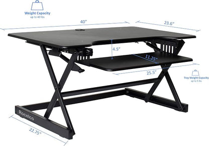 Rocelco 40" Large Height Adjustable Standing Desk BUNDLE - Image 12