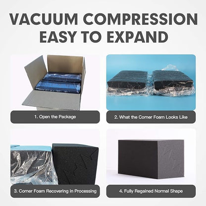 8 Pack - Bass Traps Acoustic Foam Corner, High Density and Fire-Proof Bass - Image 5