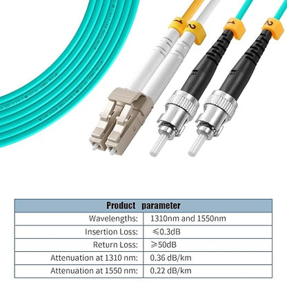 Fibergaga-OM3 LC to ST Multi-Mode Fiber Patch Cable, Duplex 50/125µm 10G/40G - Image 3