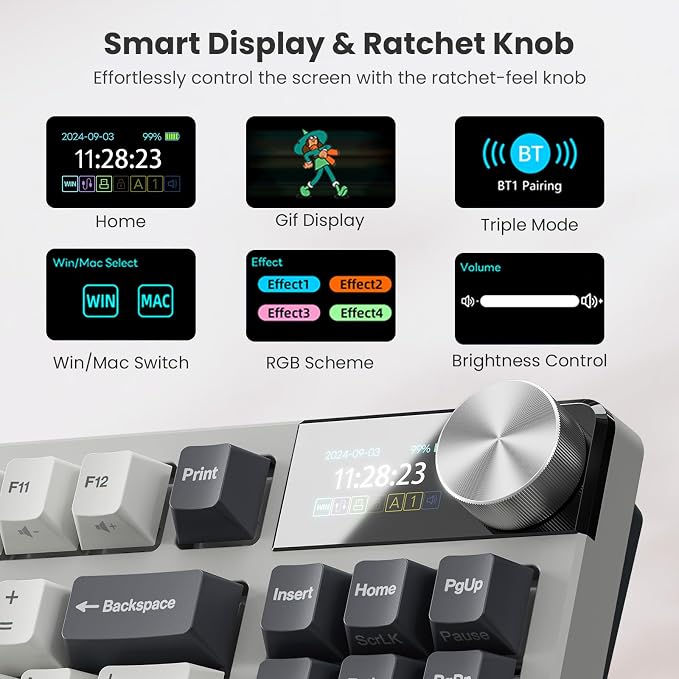 RK ROYAL KLUDGE S85 Wireless Mechanical Keyboard, TKL Keyboard - Image 3