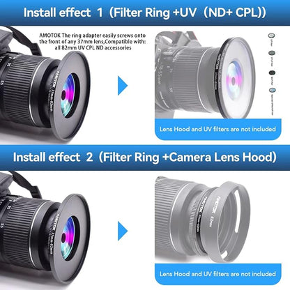 37mm Lens to 82mm Camera Lens Adapter, 37mm to 82mm Filter Step-up Ring Adapter - Image 6