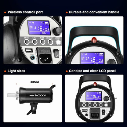 Godox 2X SK300II Studio Flash Strobe Kit:2.4G 600Ws Speedlite Flash Monolight - Image 5