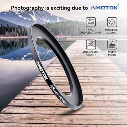 46mm Lens to 52mm Camera Lens Adapter, 46mm to 52mm Filter Step-Up Adapter Ring - Image 2