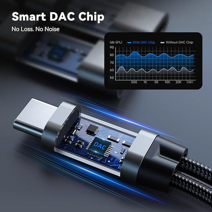 USB C Splitter for KZ ZS10 PRO, CCZ CA01 USB C to 3.5mm Audio Headphone and - Image 8