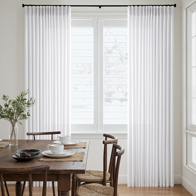 Memory Trained Pinch Pleated Curtains 63 Inches Long, Viral Linen Pinch Pleat - Image 4