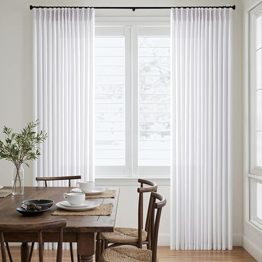 ANRODUO Memory Trained Pinch Pleated Curtains 90 Inches Long, Viral Linen Pinch by ANRODUO