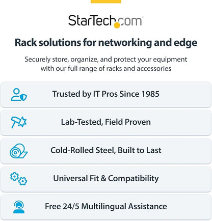 StarTech.com 2U Wall Mount Network Rack - 14 in Deep - 19" Patch Panel Bracket - Image 8