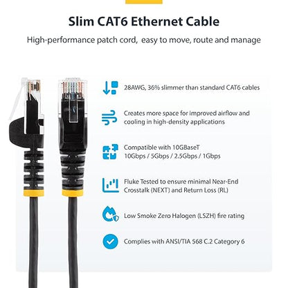 StarTech.com 50ft Yellow Slim CAT6 Ethernet Cable, Snagless RJ45, 28AWG Bare - Image 2