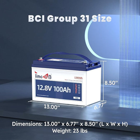12V 100Ah Pro LiFePO4 Battery 2 Packs, Grade A Battery Cells, Group 31 Deep - Image 2