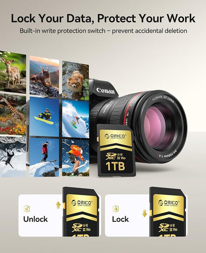 ORICO 256GB SD Card V90 UHS-II Memory Card, 300MB/s Read 250MB/s Write - Image 7