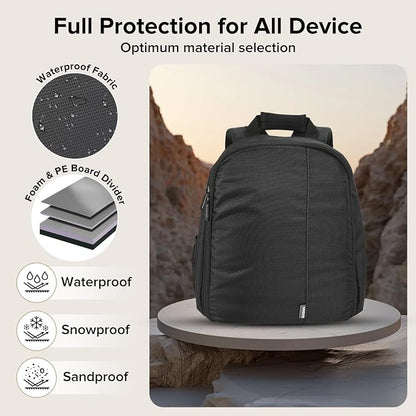 Camera Backpack Bag Small- Waterproof Professional DSLR Camera Bag Photography - Image 4