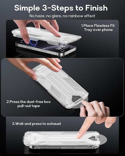 3 Pack for iPhone 14 Pro Tempered Glass Screen Protector:9H+ Durable, Auto - Image 3