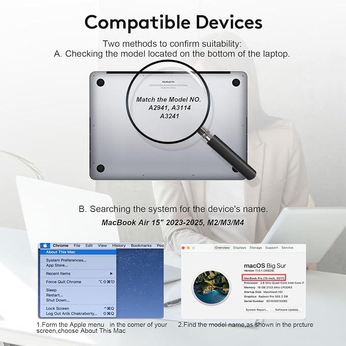 Magnetic Privacy Screen for MacBook Air 15 inch, Detachable Screen Protector - Image 2