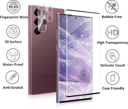 V-PORYADKU 2 Pack for Samsung Galaxy S22 Ultra Screen Protector + 2 Pack Camera - Image 8