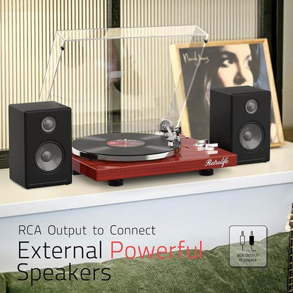 Record Player Turntables for Vinyl Record Belt-Drive Wireless Output - Image 7