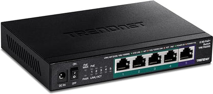 TRENDnet 5-Port Unmanaged 2.5G PoE+ Switch, Compact Desktop Design, Metal by TRENDnet