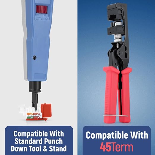 Everest 45° Angled RJ45 Cat6 Keystone Jacks 10-Pack in Orange - Image 5