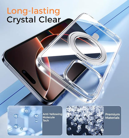 MAGIC JOHN for iPhone 15 Pro Max Case 360° Rotatable Magnetic Invisible Stand - Image 8